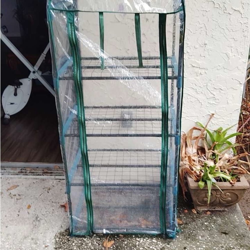 Gray and Black Multi-Tier Storage Rack with Transparent Shelves - Picture 2 of 2